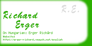 richard erger business card